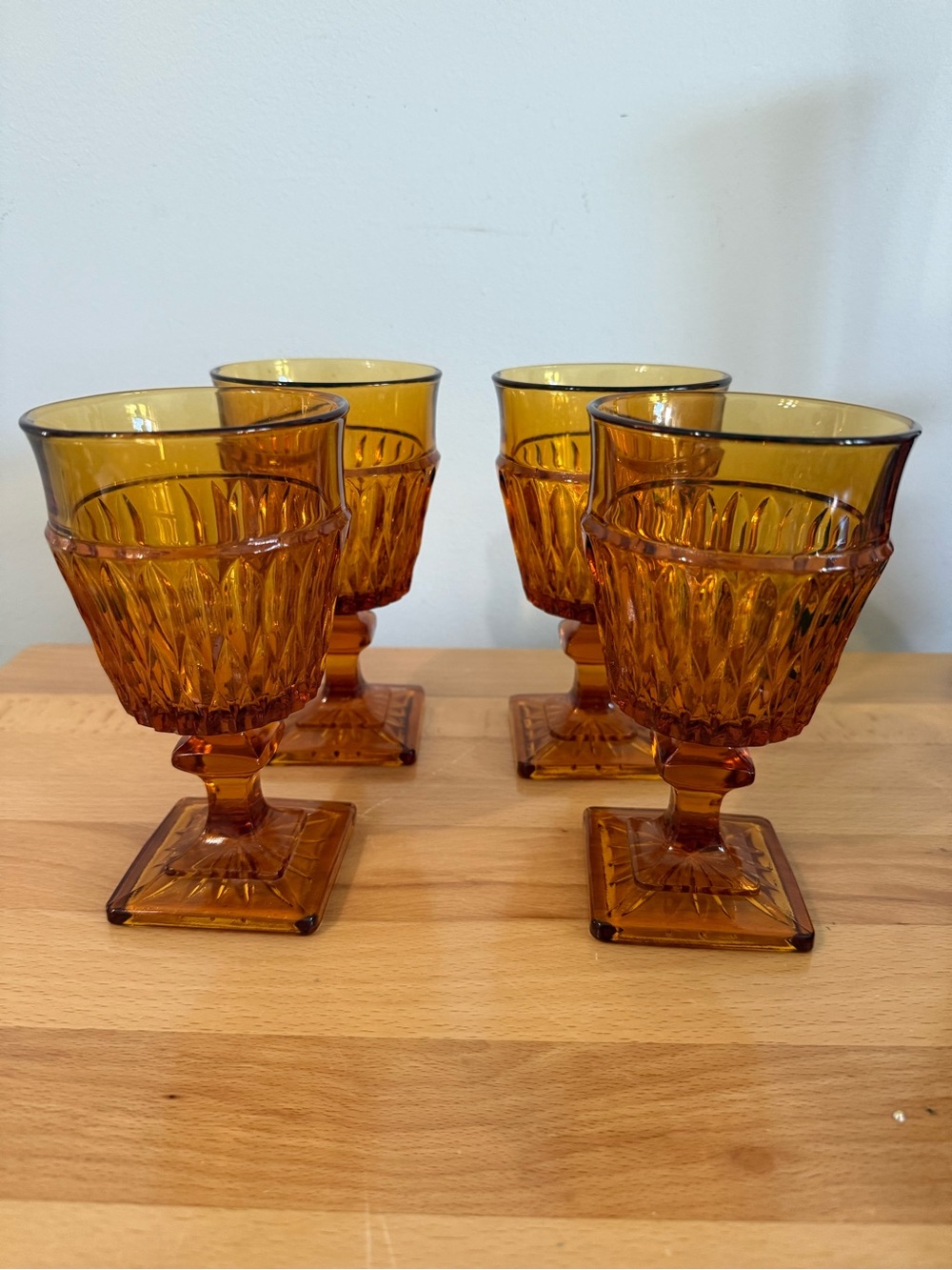 Vintage Indiana glass pedestal mugs